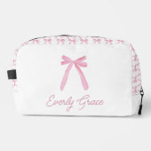 ピンクボウ水カラーリボンパーソナライズされた ドップキット (正面)