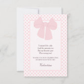 ピンクボウ水玉模様かわいい誕生日サンキューカード サンキューカード (正面)