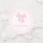 ピンクボウ水玉模様誕生日パーティー コンフェッティ (スモール正面)