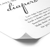 ピンクボウ深夜おむつ赤ちゃんシャワーゲーム ポスター (角)