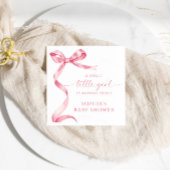 ピンクボウ甘い小さな女の子ベビーシャワー スタンダードカクテルナプキン