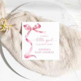 ピンクボウ甘い小さな女の子ベビーシャワー スタンダードカクテルナプキン