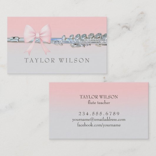ピンクボウ笛 名刺 (正面/裏面)