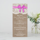 ピンクボウ素朴のコレクシ結婚ョンメニューカード メニュー (スタンド正面)
