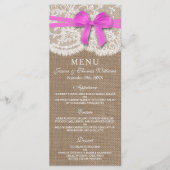 ピンクボウ素朴のコレクシ結婚ョンメニューカード メニュー (正面)