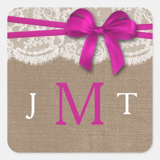 ピンクボウ素朴のコレクシ結婚ョン・シール スクエアシール (正面)