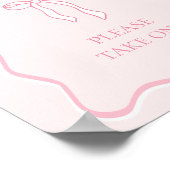 ピンクボウ結び結びブライダルシャワーの好意 ポスター (角)