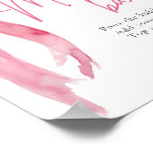 ピンクボウ結び結びミモザバー標識 ポスター (角)