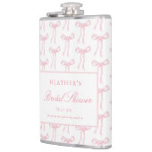 ピンクボウ結び結び付けブライダルシャワーの好意 フラスク (左)