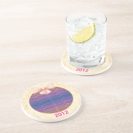 ピンクボウ結婚のコースター コースター (側面)