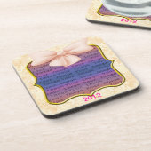 ピンクボウ結婚のコースター コースター (左側)