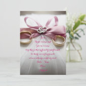 ピンクボウ結婚式招待状 招待状 (スタンド正面)