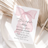 ピンクボウ美しい赤ちゃん女の子の赤ちゃんシャワー 招待状