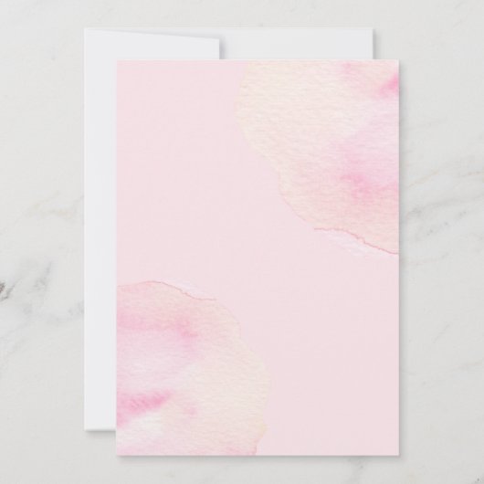 ピンクボウ花びらプロセッコブライダルシャワー招待 招待状 (裏面)