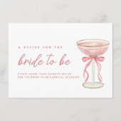 ピンクボウ花びら&プロセッコブライダルシャワーレシピ エンクロージャーカード (正面)
