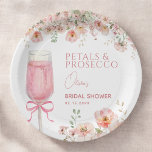 ピンクボウ花びら&プロセッコ赤面ブライダルシャワー ペーパープレート<br><div class="desc">Pink Bow花びらとプロセスタイリッシュコ赤面ブライダルシャワー紙プレートでブライダルシャワーを実用的に作る。繊細なピンクの弓とフローラのアクセントで飾られた柔らかい赤面デザインを特徴とするこれらのプレートはあなたのお祝いに優雅さを加える。ブランチ、デザート、スナックに最適で、丈夫で耐久性があり、簡単のクリーンアップに使い捨て。プロセッコをテーマにした装飾を美しく補完し、これらのプレートは魅力と思い出に残るイベントのための便利さの完璧なブレンドである。</div>