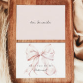 ピンクボウ花嫁付きカード 招待状