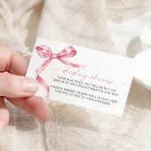 ピンクボウ表示赤ちゃんシャワー囲いカード エンクロージャーカード