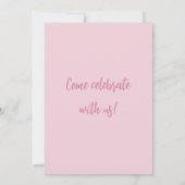 ピンクボウ誕生日ガールズ招待状 招待状 (裏面)