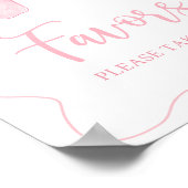 ピンクボウ誕生日パーティーのお気に入りサイン ポスター (角)