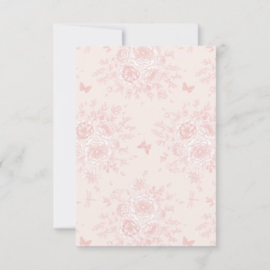 ピンクボウ誕生日パーティーウィムジートワールパーソナライズされた サンキューカード (裏面)