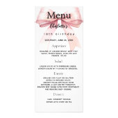 ピンクボウ誕生日メニューカード ラックカード (正面)