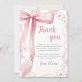 ピンクボウ誕生日女 サンキューカード (正面)