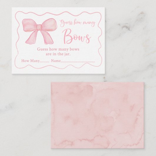 ピンクボウ誕生日推測ゲーム数 エンクロージャーカード (正面/裏面)