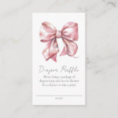 ピンクボウ赤ちゃんシャワーおむつラッフルエンクロージャカード エンクロージャーカード (正面)