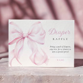 ピンクボウ赤ちゃんシャワーおむつラッフル エンクロージャーカード