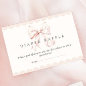 ピンクボウ赤ちゃんシャワーおむつラッフル エンクロージャーカード