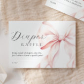 ピンクボウ赤ちゃんシャワーおむつラッフル エンクロージャーカード