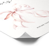 ピンクボウ赤ちゃんシャワーがテーブルの看板を好む ポスター (角)