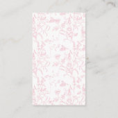 ピンクボウ赤ちゃんシャワーガールブック エンクロージャーカード (裏面)