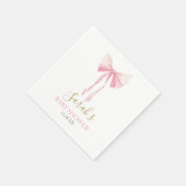 ピンクボウ赤ちゃんシャワーガール スタンダードカクテルナプキン (角)