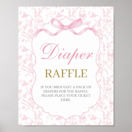 ピンクボウ赤ちゃんシャワーガール ポスター (正面)