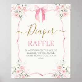 ピンクボウ赤ちゃんシャワーガール ポスター