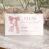 ピンクボウ赤ちゃんシャワーゲーム数を推測 エンクロージャーカード