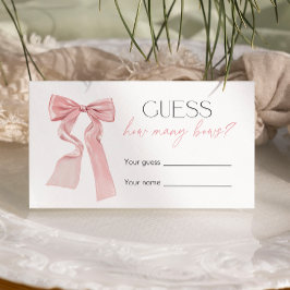 ピンクボウ赤ちゃんシャワーゲーム数を推測 エンクロージャーカード