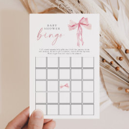 ピンクボウ赤ちゃんシャワービンゴ赤面リボンガールゲーム