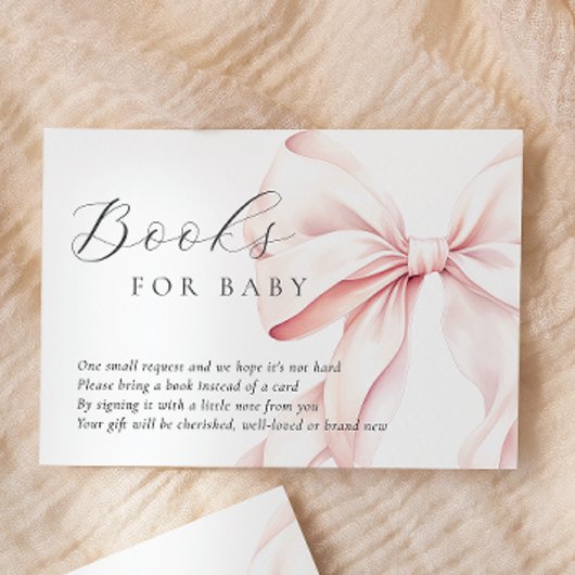 ピンクボウ赤ちゃんシャワーブックベビーエンクロージャカード エンクロージャーカード
