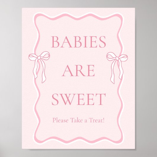 ピンクボウ赤ちゃんシャワーベビーは甘い好意 ポスター (正面)