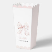 ピンクボウ赤ちゃんシャワーポップコーンお気に入りボックス フェイバーボックス (正面)