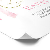 ピンクボウ赤ちゃんシャワー女の子おむつラッフルサイン ポスター (角)