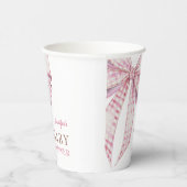 ピンクボウ赤ちゃんシャワー女の子の水色 紙コップ (右)