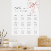 ピンクボウ赤ちゃんシャワー座席表ポスター ポスター (キッチン)