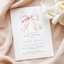 ピンクボウ赤ちゃんシャワー招待状 – スペルチェック