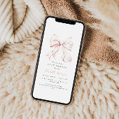 ピンクボウ赤ちゃんシャワー招待状 – スペルチェック 招待状