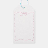 ピンクボウ赤ちゃんシャワー招待状、女の子ベビーシャワー ギフトタグ (裏面)