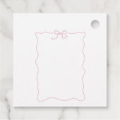 ピンクボウ赤ちゃんシャワー招待状、女の子ベビーシャワー フェイバータグ (裏面)